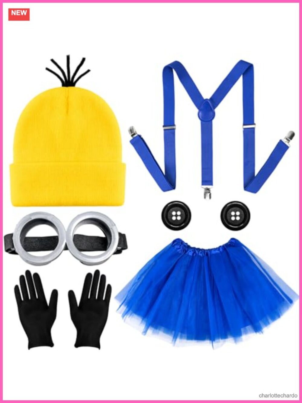 Women's Costume Accessory Set 6-in-1 Beanie Goggle Suspenders Tutu Punk Cosplay